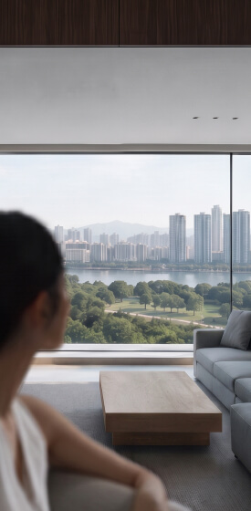 세대 내부에서 바라본 조망